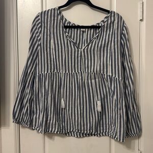 White and Blue Striped Old Navy Too Size Medium